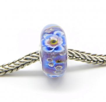 Violet Blue Flower Monroe - Elfbeads Glass - live photo